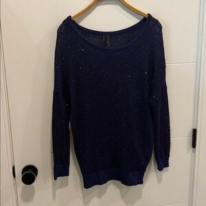 Guess blue sparkle long sleeve shirt size medium